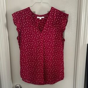 Women's Red Floral Top